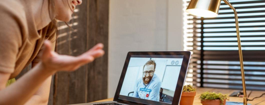 Insurance professionals video conferencing 