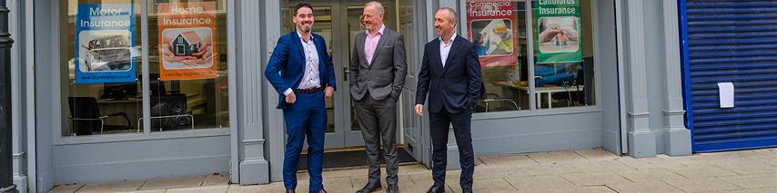 Digney Grant new hire Barry Fox outside their office in Newry